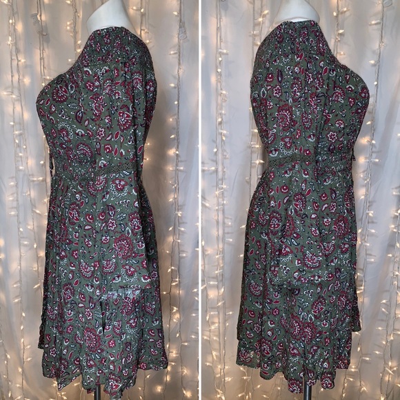 TORRID ⭐️ Floral Off-Shoulder Lace Up Challis Skater Dress - Picture 7 of 11